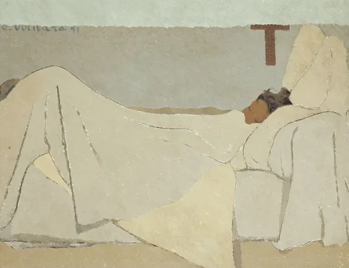 Framed Print : Au lit (In Bed), 1891. Artist: Vuillard, Édouard (1868-1940)