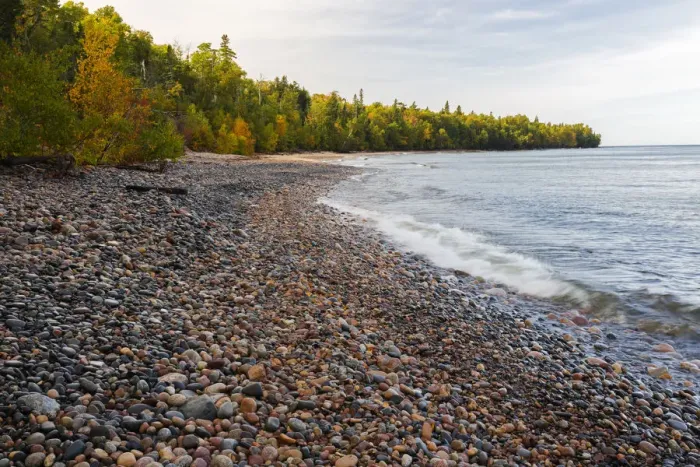 Framed Print : Au Sable Point and Lake Superior, Pictured Rocks National Lakeshore, Michigan, USA