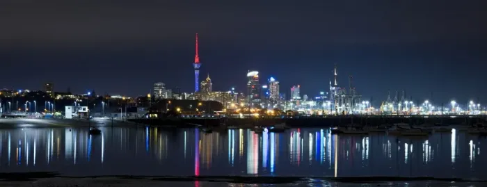 Framed Print : Auckland Central Business District or Auckland Central Business District from Okahu Bay, at night, Okahu Bay, Auckland, Auckland Region, New Zealand Framed Print : Auckland Central Business District or Auckland Central Business District from Okahu Bay, at night, Okahu Bay, Auckland, Auckland Region, New Zealand