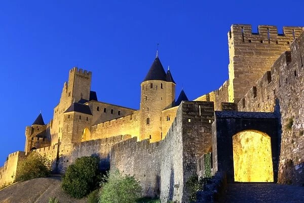 The Aude gate, Carcassonne, Languedoc-Roussillon, France
