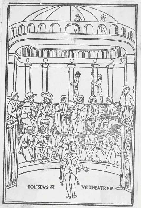 Framed Print : Audience at Medieval Coliseum Theater Framed Print : Audience at Medieval Coliseum Theater