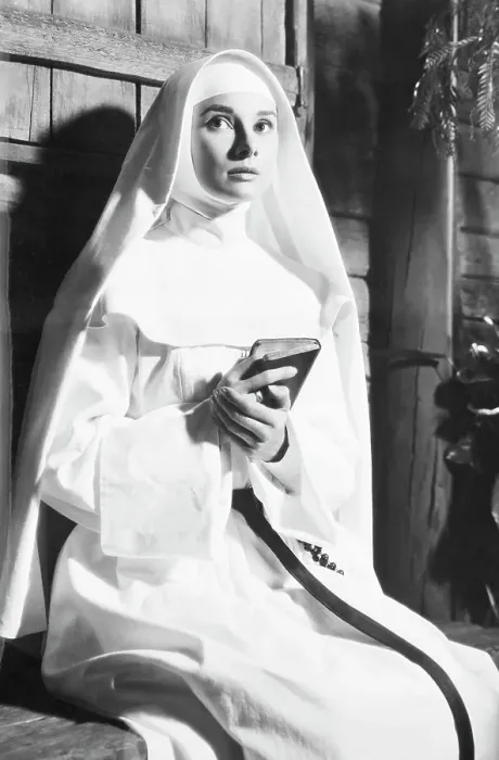 Framed Print : Audrey Hepburn in Costume as Sister Luke Framed Print : Audrey Hepburn in Costume as Sister Luke