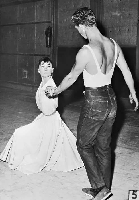 Framed Print : Audrey Hepburn Dancing With Don Little