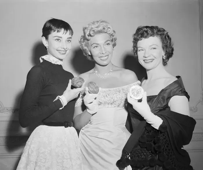 Framed Print : Audrey Hepburn, Dolores Grey, Jo Van Fleet at Tony Awards Framed Print : Audrey Hepburn, Dolores Grey, Jo Van Fleet at Tony Awards