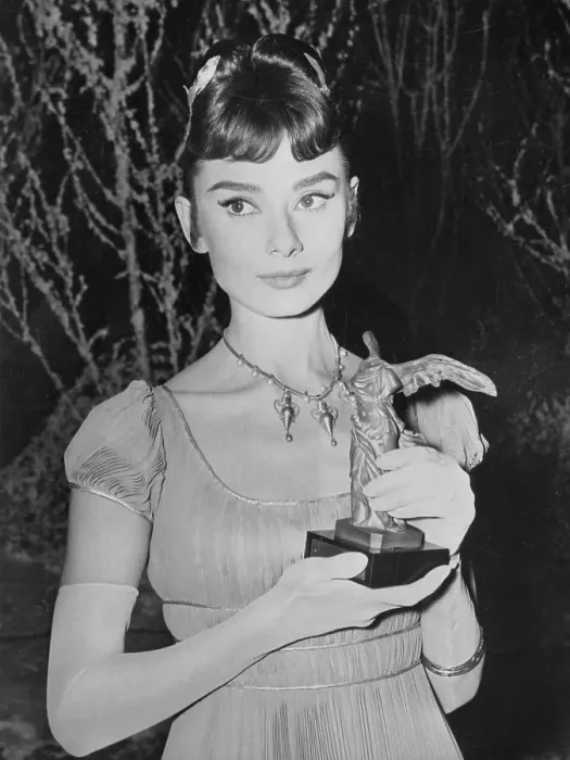 Framed Print : Audrey Hepburn Holding Trophy Framed Print : Audrey Hepburn Holding Trophy