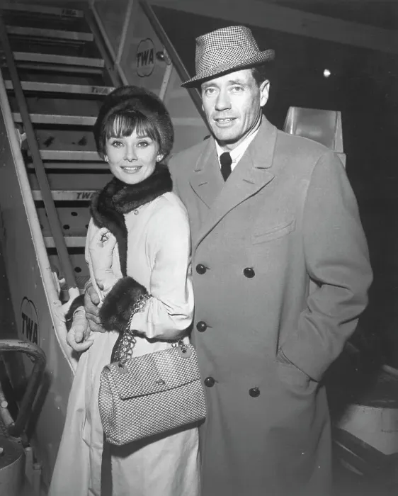 Framed Print : Audrey Hepburn and Mel Ferrer Leaving New York