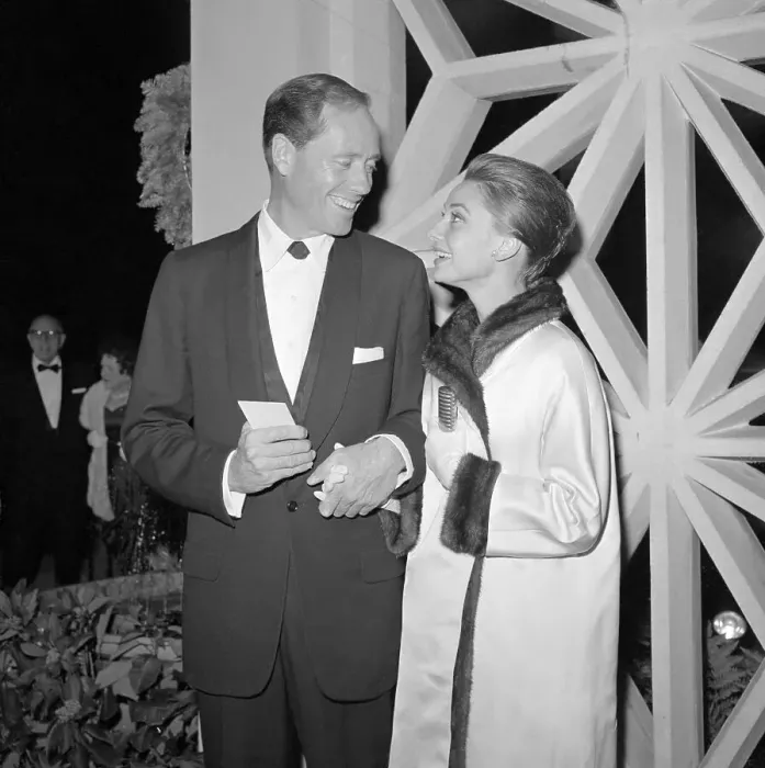 Framed Print : Audrey Hepburn and Mel Ferrer After Movie Premier Framed Print : Audrey Hepburn and Mel Ferrer After Movie Premier