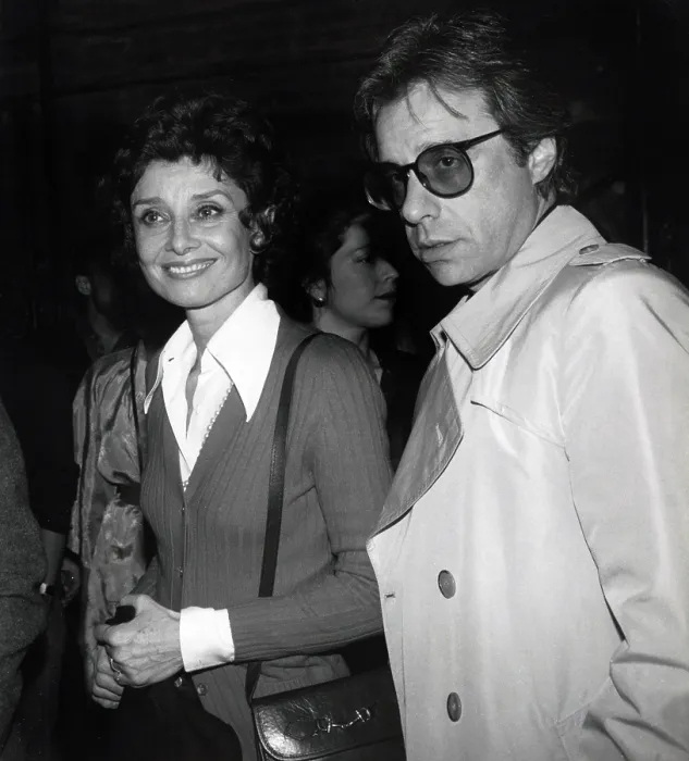 Framed Print : Audrey Hepburn and Peter Bogdanovich Framed Print : Audrey Hepburn and Peter Bogdanovich