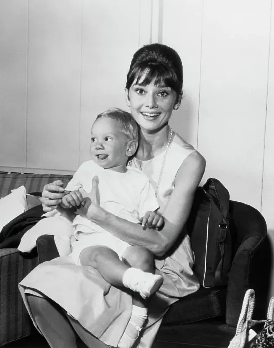 Framed Print : Audrey Hepburn with Son Sean Ferrer Framed Print : Audrey Hepburn with Son Sean Ferrer