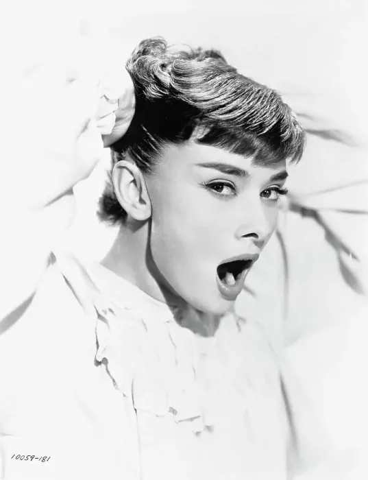 Framed Print : Audrey Hepburn Yawning