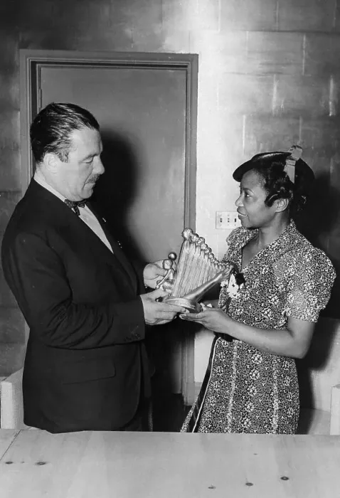 Framed Print : Augusta Savage Presenting Award to Grover A. Whalen