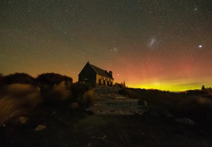 Framed Print : Aurora Australis at Church of The Good Shepherd Framed Print : Aurora Australis at Church of The Good Shepherd