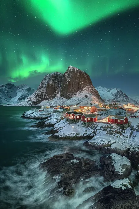 Framed Print : Aurora boreale ad Hamnoy (Lofoten) Framed Print : Aurora boreale ad Hamnoy (Lofoten)
