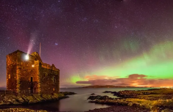 Framed Print : Aurora Borealis from Portencross Framed Print : Aurora Borealis from Portencross