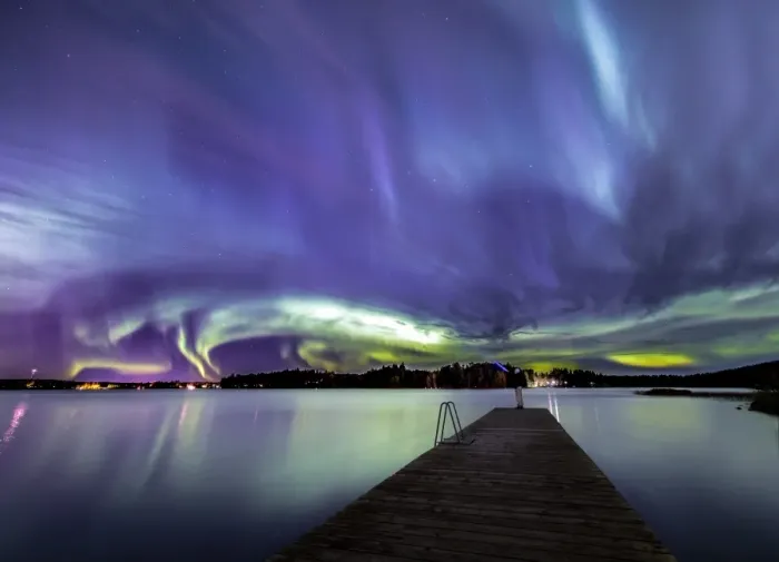 Framed Print : Aurora Borelais seen in Tampere
