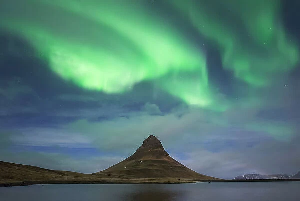 Aurora over Kirkjufell mountain, Iceland