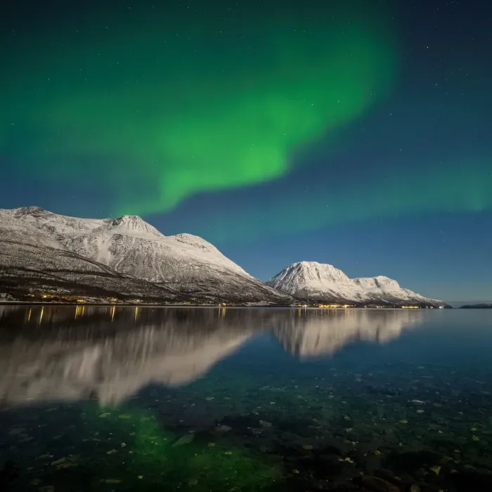 Framed Print : Aurora night in Ullsfjord Framed Print : Aurora night in Ullsfjord