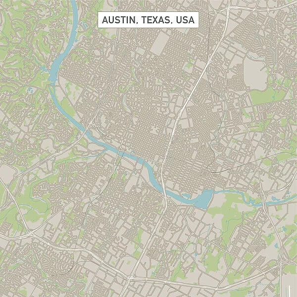 Austin Texas US City Street Map