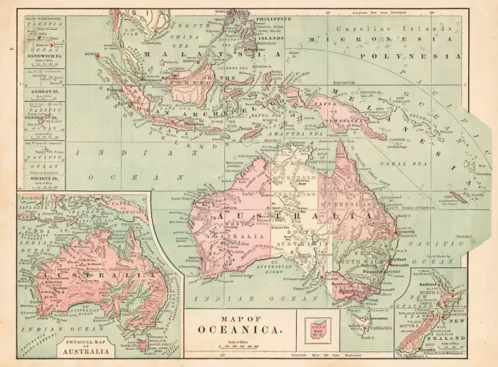 Framed Print : Australia map 1881 Framed Print : Australia map 1881