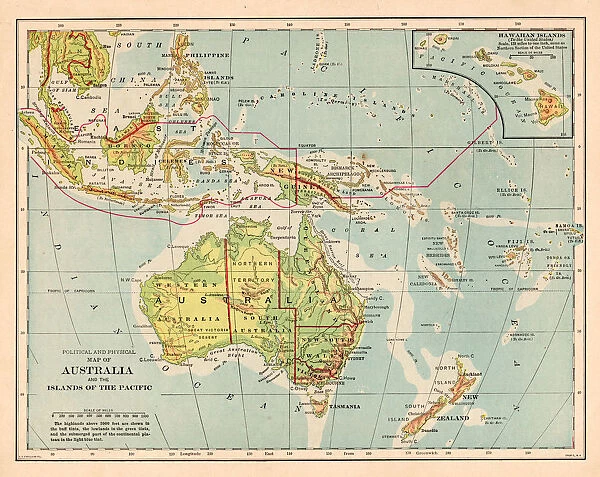 Australia and pacific islands map 1898