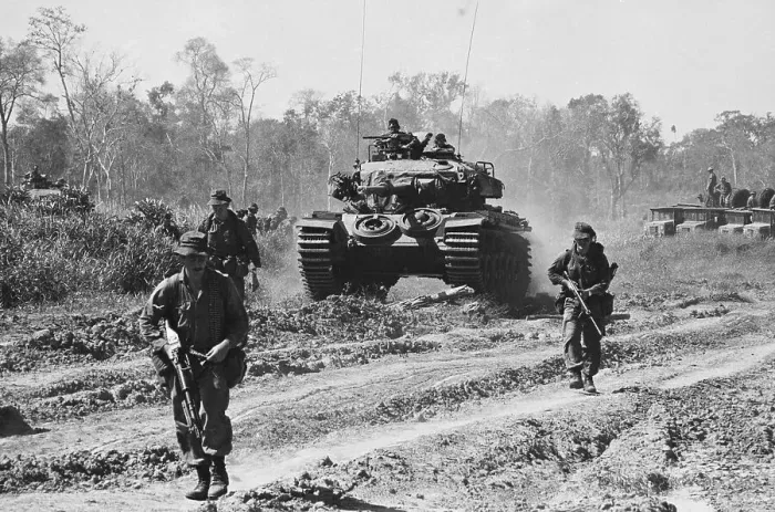 Framed Print : Australian Infantry and Armor Moves into Mekong Delta Framed Print : Australian Infantry and Armor Moves into Mekong Delta
