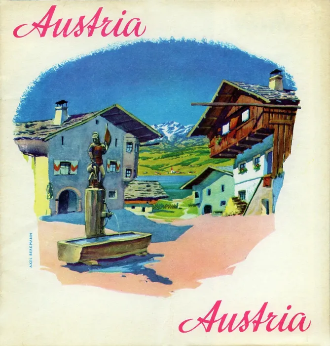 Framed Print : Austria. AUSTRIA - 1956: A tourism brochure for Austria from 1956 in Austria