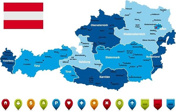 Austria Map-Vector Illustration