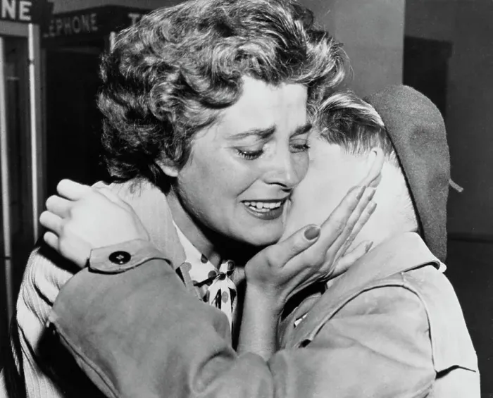 Framed Print : Austrian Refugees - Mrs Bela Banathy Embraces Son Framed Print : Austrian Refugees - Mrs Bela Banathy Embraces Son