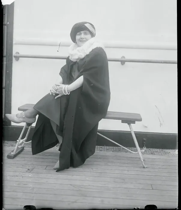 Framed Print : Author Fannie Hurst Posing on Ship Deck Framed Print : Author Fannie Hurst Posing on Ship Deck