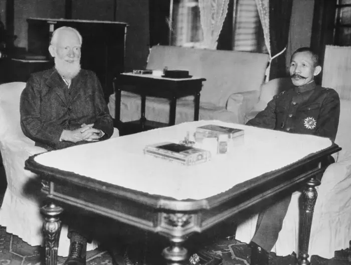 Framed Print : Author George Bernard Shaw Visiting General Sadao Araki Framed Print : Author George Bernard Shaw Visiting General Sadao Araki
