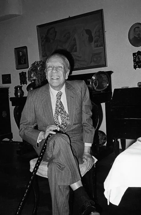 Framed Print : Author Jorge Luis Borges Sitting with His Legs Crossed Framed Print : Author Jorge Luis Borges Sitting with His Legs Crossed