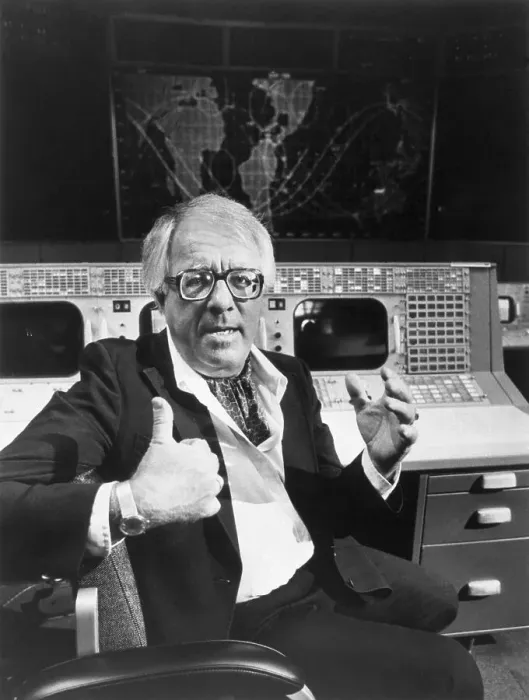 Framed Print : Author Ray Bradbury in Control Room Framed Print : Author Ray Bradbury in Control Room