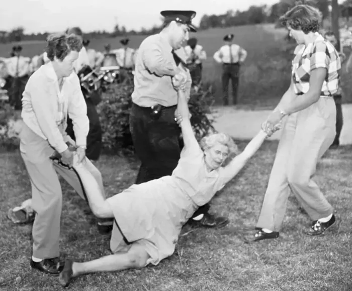 Framed Print : Authorities Dragging Evicted Woman from Home Framed Print : Authorities Dragging Evicted Woman from Home