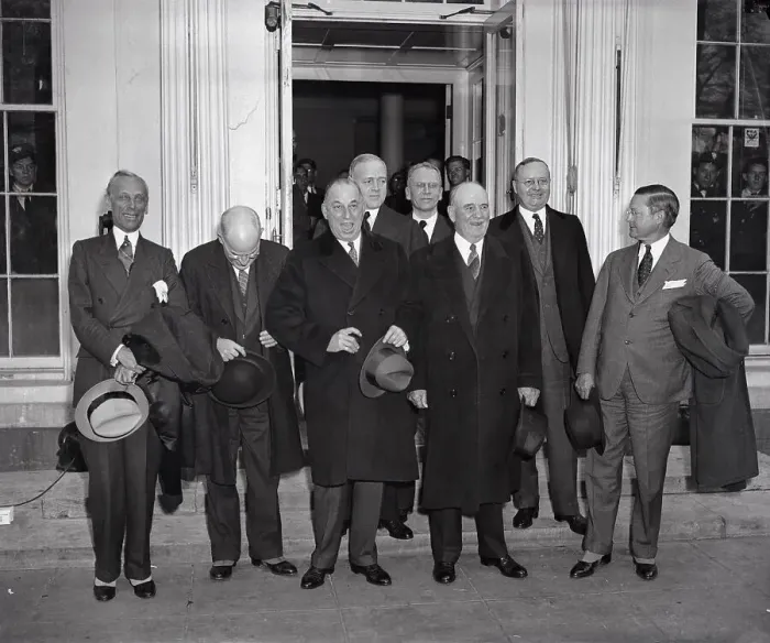 Framed Print : Auto Executives Leaving White House Framed Print : Auto Executives Leaving White House