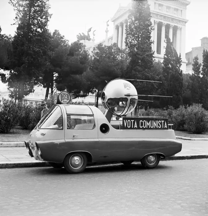 Framed Print : Auto Float With Model Of Soviet Sputnik Framed Print : Auto Float With Model Of Soviet Sputnik