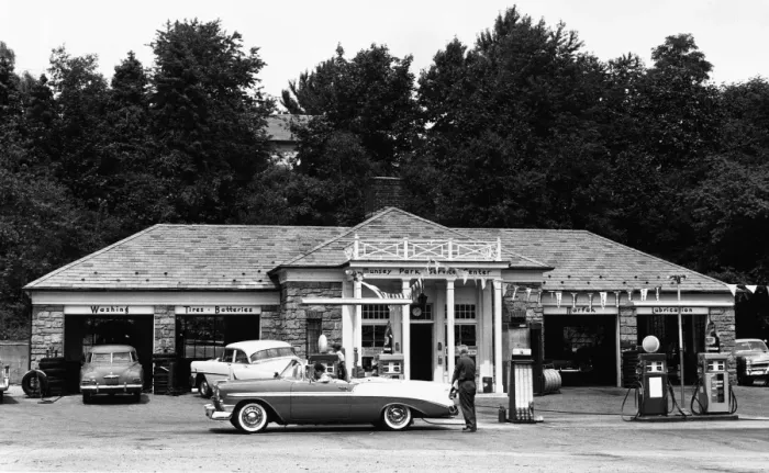 Framed Print : Auto at gas station Framed Print : Auto at gas station