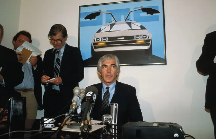 Framed Print : Automobile Tycoon John DeLorean at Press Bankruptcy Conference Framed Print : Automobile Tycoon John DeLorean at Press Bankruptcy Conference