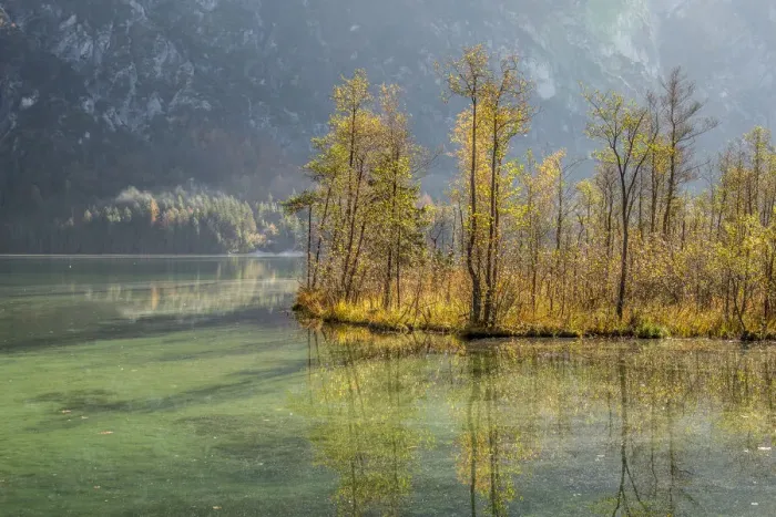 Framed Print : Autumn at Almsee lake, Gruenau im Almtal, Upper Austria, Austria Framed Print : Autumn at Almsee lake, Gruenau im Almtal, Upper Austria, Austria