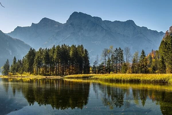 Autumn at Almsee lake, Gruenau im Almtal, Upper Austria, Austria