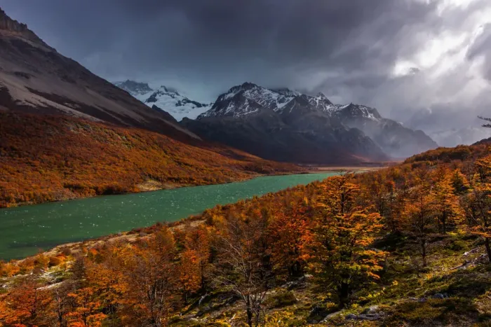 Framed Print : Autumn in Patagonia, Argentina, Madre lake Framed Print : Autumn in Patagonia, Argentina, Madre lake