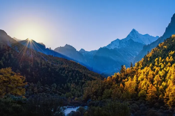 Framed Print : Autumn view of Yading Framed Print : Autumn view of Yading
