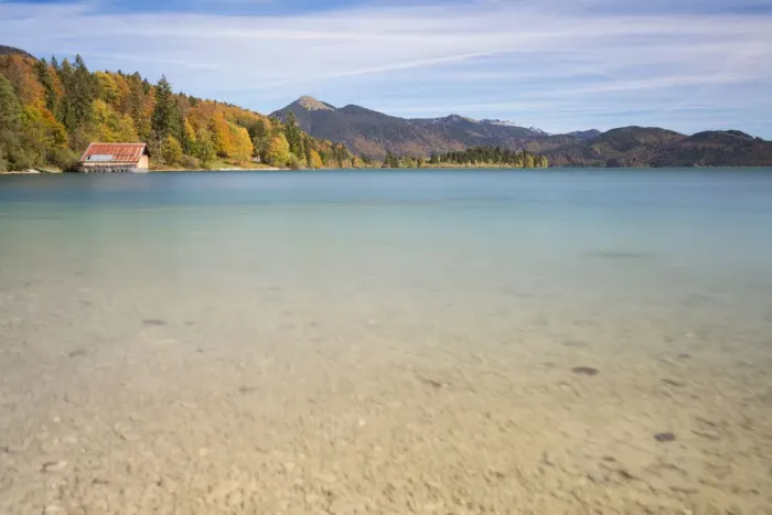 Framed Print : Autumn at Walchensee Lake, Bavaria, Germany, Europe Framed Print : Autumn at Walchensee Lake, Bavaria, Germany, Europe