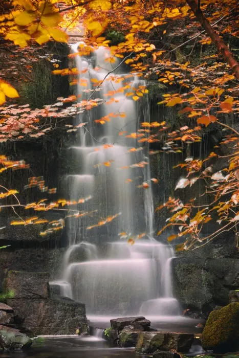 Framed Print : Autumn Waterfall Framed Print : Autumn Waterfall