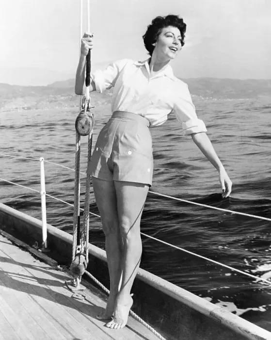 Framed Print : Ava Gardner Hanging on Sailboat Rigging Framed Print : Ava Gardner Hanging on Sailboat Rigging