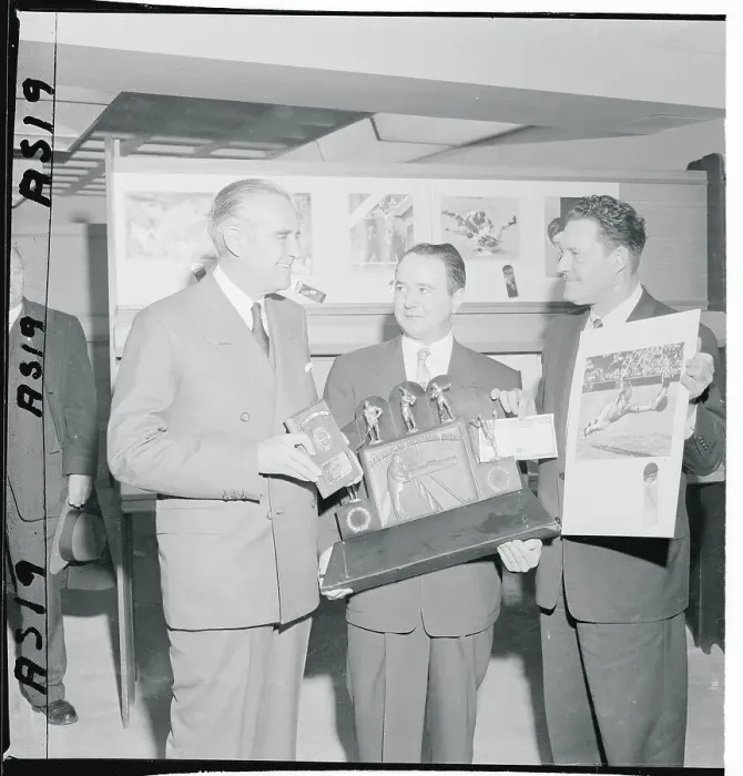 Framed Print : Averell Harriman Presenting an Award to Frank Mastro Framed Print : Averell Harriman Presenting an Award to Frank Mastro