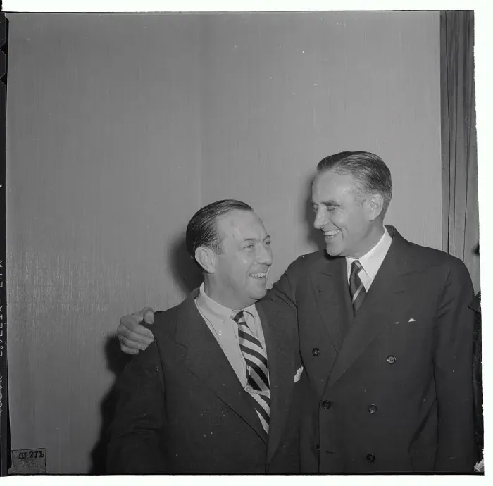 Framed Print : Averell Harriman and Robert F. Wagner Jr. in Fond Pose Framed Print : Averell Harriman and Robert F. Wagner Jr. in Fond Pose