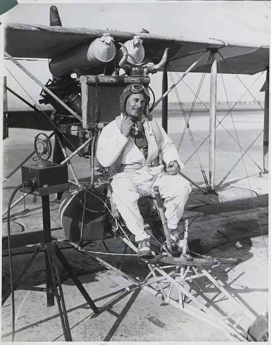 Framed Print : Aviator Al Wilson in Curtiss Pusher Plane Framed Print : Aviator Al Wilson in Curtiss Pusher Plane
