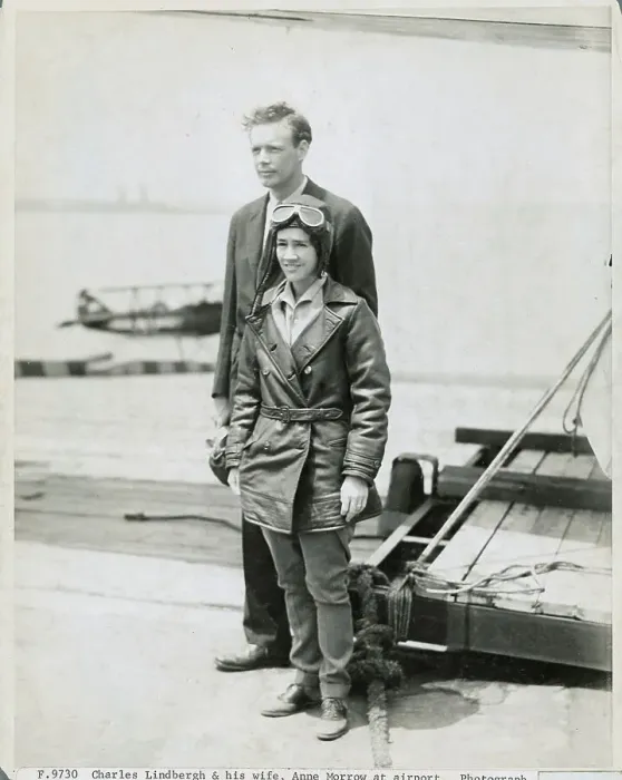 Framed Print : Aviator Charles Lindbergh Posing with Wife Framed Print : Aviator Charles Lindbergh Posing with Wife