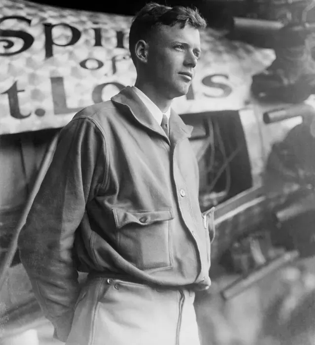 Framed Print : Aviator Charles Lindbergh with Spirit of St. Louis Framed Print : Aviator Charles Lindbergh with Spirit of St. Louis