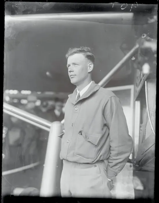Framed Print : Aviator Charles Lindbergh Standing Next to Airplane Framed Print : Aviator Charles Lindbergh Standing Next to Airplane